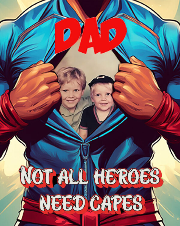 A3 Black framed Superhero opening shirt (dad) - Image 2