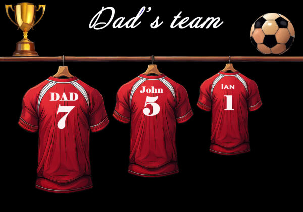 A3 Black framed Dads Team (Three Shirts) - Image 2