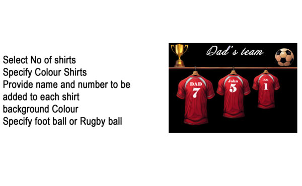 A3 Black framed Dads Team (Three Shirts)