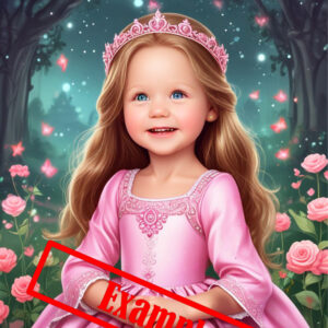 A3 Black framed custom caricature. (Princess)