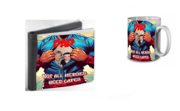Combination Mug and Wallet (Superhero Dad)