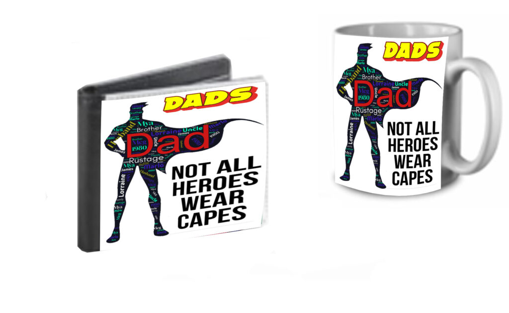 Combination Mug and Wallet (Superhero Dad silhouette)