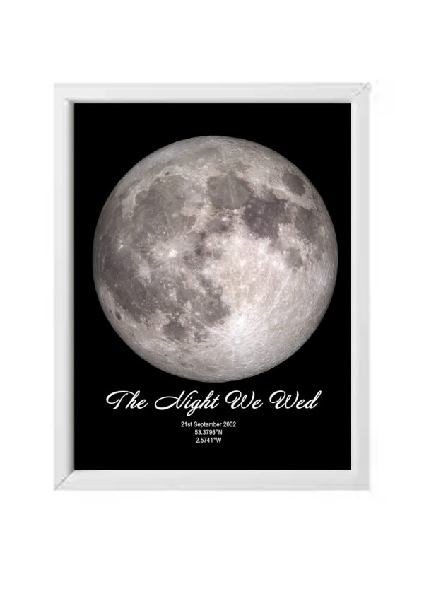 A3 White framed Moon