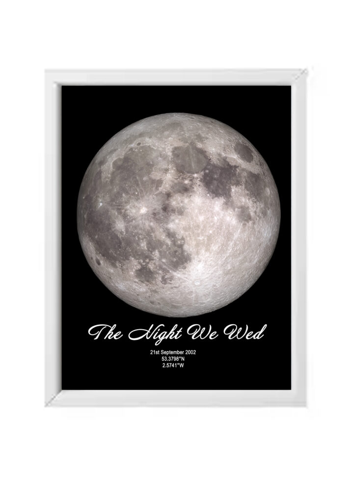 A2 White framed Moon